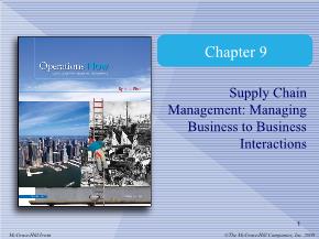 Bài giảng môn Quản trị kinh doanh - Chapter 9: Supply chain management: managing business to business interactions