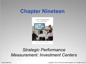 Bài giảng môn Quản trị kinh doanh - Chapter nineteen: Strategic performance measurement: investment centers