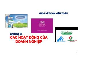 Kiểm toán kế toán - Chương 3: Các hoạt động của doanh nghiệp