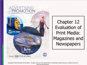 Marketing bán hàng - Chapter 12: Evaluation of print media: Magazines and newspapers