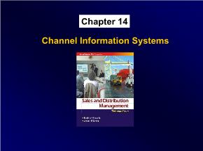 Marketing bán hàng - Chapter 14: Channel information systems