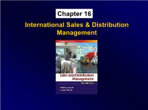 Marketing bán hàng - Chapter 16: International sales & distribution management