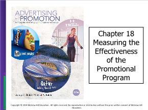 Marketing bán hàng - Chapter 18: Measuring the effectiveness of the promotional program