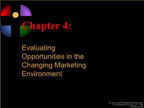 Marketing bán hàng - Chapter 4: Evaluating opportunities in the changing marketing environment