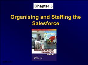 Marketing bán hàng - Chapter 5: Organising and staffing the salesforce
