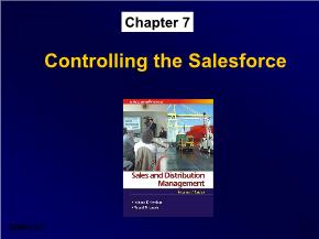 Marketing bán hàng - Chapter 7: Controlling the salesforce