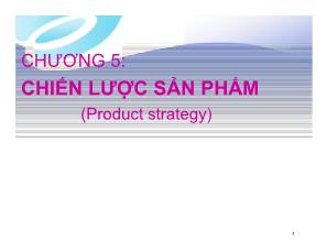 Marketing bán hàng - Chương 5: Chiến lược sản phẩm (product strategy)