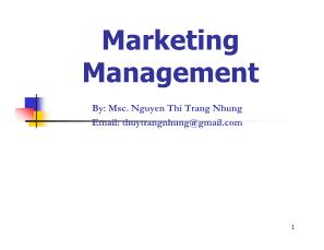 Marketing bán hàng - Marketing management
