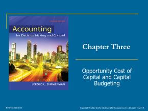 Bài giảng Kế toán, kiểm toán - Chapter three: Opportunity cost of capital and capital budgeting