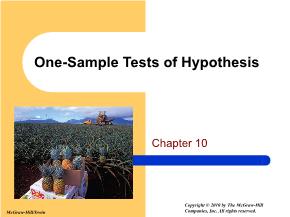 Bài giảng Kinh tế học - Chapter 10: One - Sample tests of hypothesis