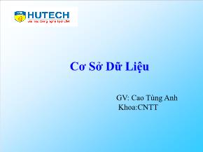 Bài giảng môn học Cơ sở dữ liệu - Cao Tùng Anh