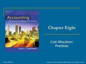 Bài giảng môn Kế toán, kiểm toán - Chapter eight: Cost allocation: Practices