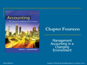 Bài giảng môn Kế toán, kiểm toán - Chapter fourteen: Management accounting in a changing environment