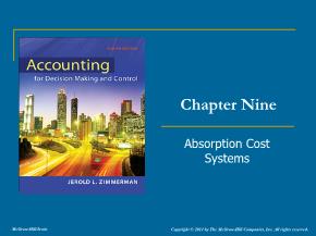 Bài giảng môn Kế toán, kiểm toán - Chapter nine: Absorption cost systems