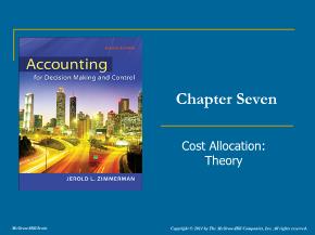 Bài giảng môn Kế toán, kiểm toán - Chapter seven: Cost allocation: theory