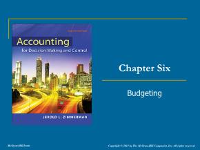 Bài giảng môn Kế toán, kiểm toán - Chapter six: Budgeting