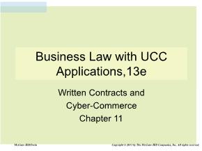 Bài giảng môn Quản trị kinh doanh - Chapter 11: Business law with ucc applications,13e