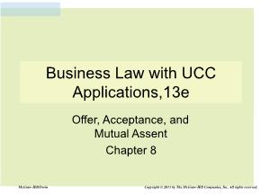 Bài giảng môn Quản trị kinh doanh - Chapter 8: Business law with ucc applications,13e