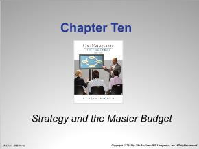 Bài giảng môn Quản trị kinh doanh - Chapter ten: Strategy and the master budget