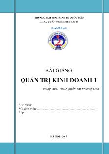 Bài giảng Quản trị kinh doanh 1