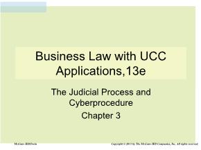 Bài giảng Quản trị kinh doanh - Chapter 3: Business law with ucc applications,13e