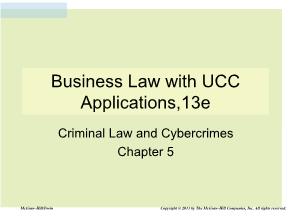 Bài giảng Quản trị kinh doanh - Chapter 5: Business law with ucc applications,13e