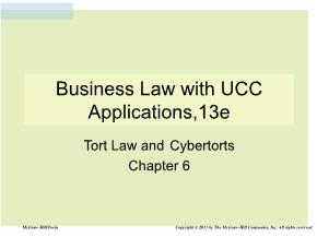 Bài giảng Quản trị kinh doanh - Chapter 6: Business law with ucc applications,13e