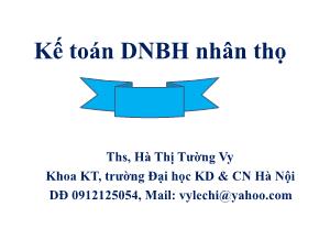 Kế toán doanh nghiệp bảo hiểm nhân thọ