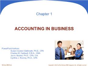 Kế toán, kiểm toán - Chapter 1: Accounting in Business