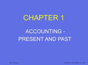 Kế toán, kiểm toán - Chapter 1: Accounting - Present and past