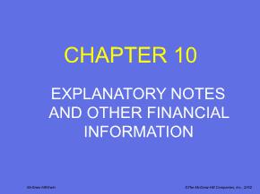 Kế toán, kiểm toán - Chapter 10: Explanatory notes and other financial information