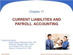 Kế toán, kiểm toán - Chapter 11: Current liabilities and payroll accounting