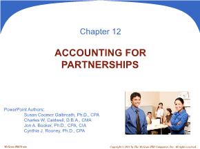 Kế toán, kiểm toán - Chapter 12: Accounting for partnerships