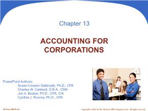 Kế toán, kiểm toán - Chapter 13: Accounting for corporations