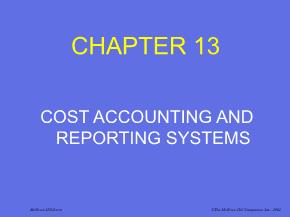 Kế toán, kiểm toán - Chapter 13: Cost accounting and reporting systems