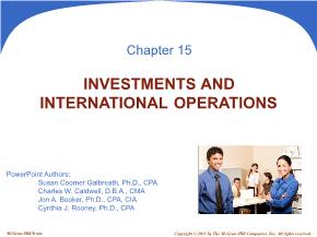 Kế toán, kiểm toán - Chapter 15:  Investments and international operations