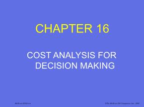 Kế toán, kiểm toán - Chapter 16: Cost analysis for decision making