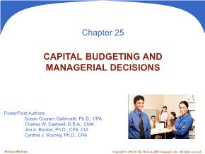 Kế toán, kiểm toán - Chapter 25: Capital budgeting and managerial decisions