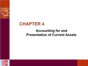 Kế toán, kiểm toán - Chapter 4: Accounting for and presentation of current assets