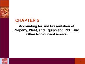 Kế toán, kiểm toán - Chapter 5: Accounting for and presentation of property, plant, and equipment (ppe) and other non - Current assets