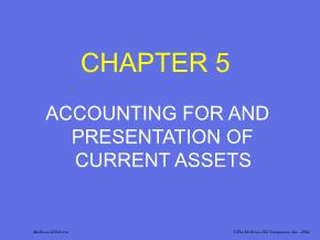 Kế toán, kiểm toán - Chapter 5: Accounting for and presentation of current assets