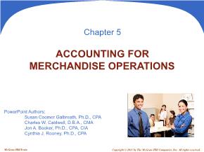 Kế toán, kiểm toán - Chapter 5: Accounting for merchandise operations