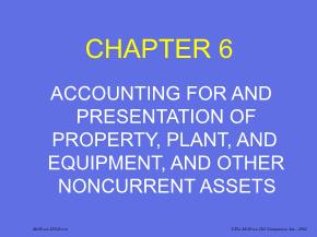 Kế toán, kiểm toán - Chapter 6: Accounting for and presentation of property, plant, and equipment, and other noncurrent assets