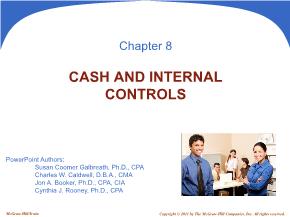 Kế toán, kiểm toán - Chapter 8: Cash and internal controls