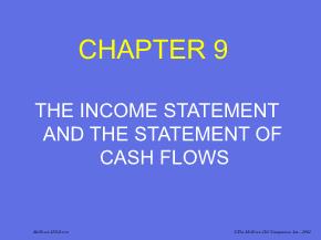 Kế toán, kiểm toán - Chapter 9: The income statement and the statement of cash flows