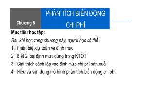 Kế toán, kiểm toán - Chương 5: Phân tích biến động chi phí