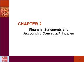 Kế toán, kiểm toán - Kế toán, kiểm toán - Chapter 2: Financial statements and accounting concepts / principles