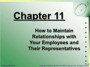 Kinh doanh marketing - Chapter 11: How to maintain relationships with your employees and their representatives