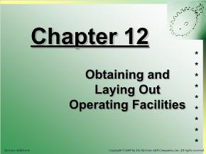 Kinh doanh marketing - Chapter 12: Obtaining and laying out operating facilities
