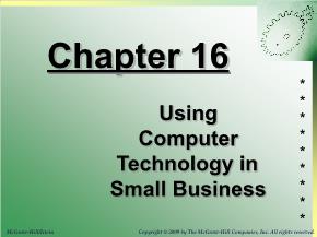 Kinh doanh marketing - Chapter 16: Using computer technology in small business
